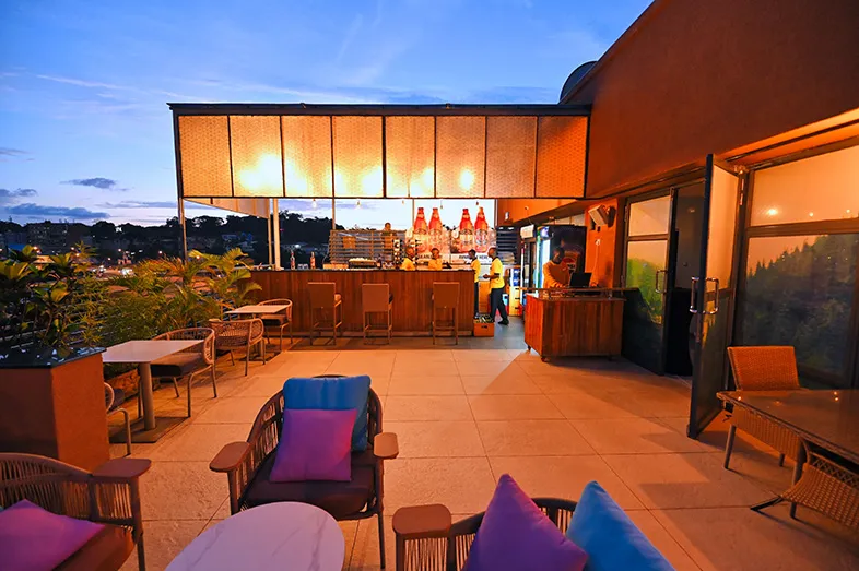 Rooftop dining area